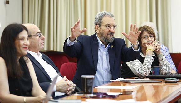 אהוד ברק התארח באוניברסיטת תל אביב. (צילום: יעל צור)